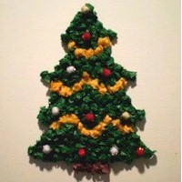 Christmas Tree Decoration Craft Using Tissue Paper