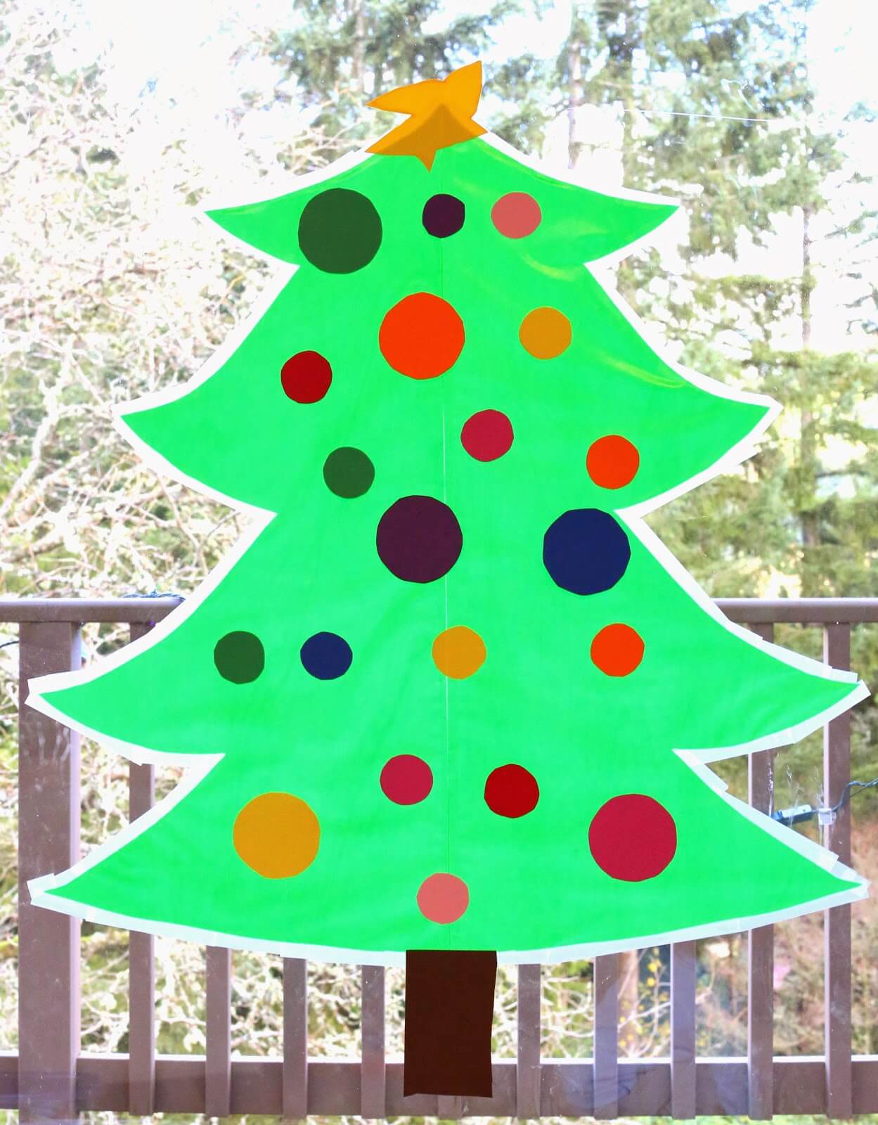 Christmas Tree Ornament Craft With Contact Paper