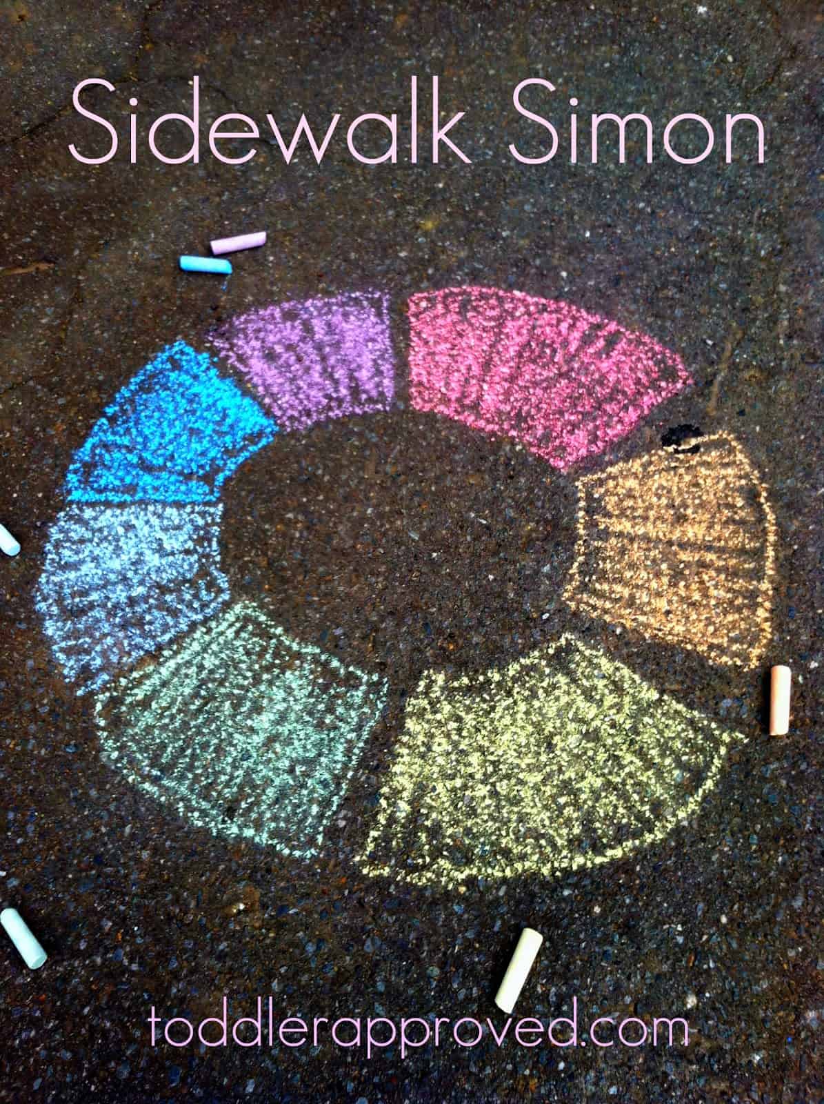 Colorful Sidewalk Simon Activity For KidsEasy Sidewalk Chalk Ideas