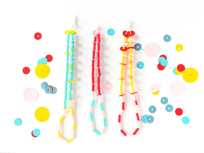 Colourful And Creative Paper Straw Necklace Idea