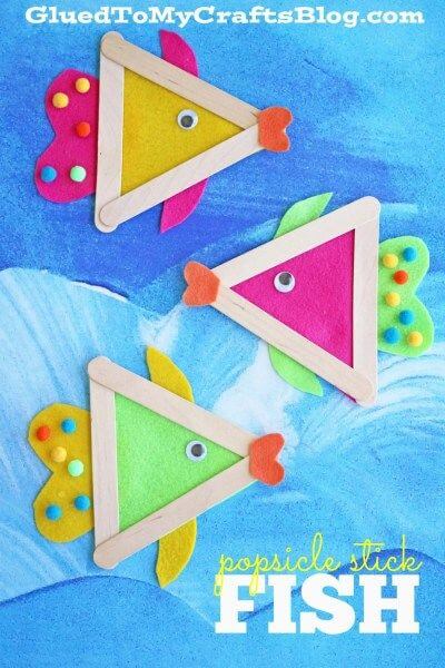 Colourful And Creative Popsicle Stick Fish Craft