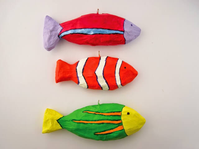 Colourful Paper Mache Fish Craft For Kids