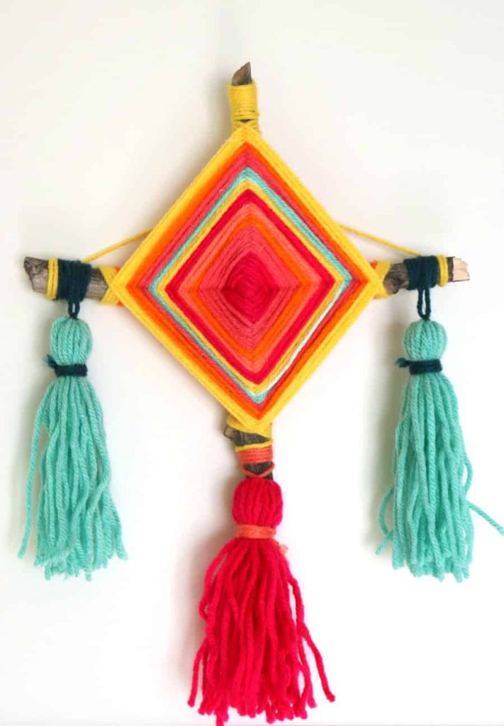 How To Make God's Eye With Popsicle Sticks Kids Art & Craft