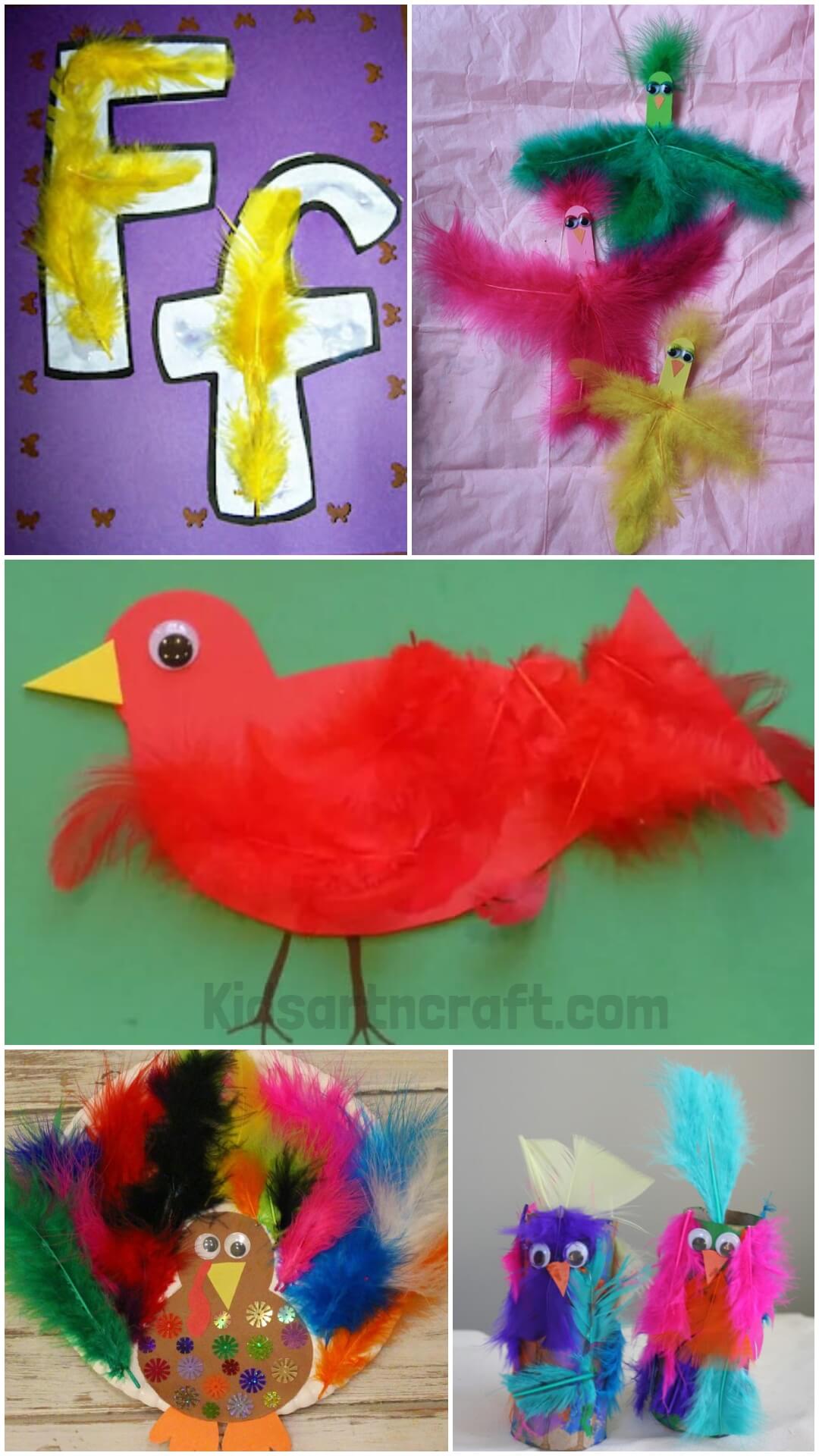 Crafts with feathers for preschoolers