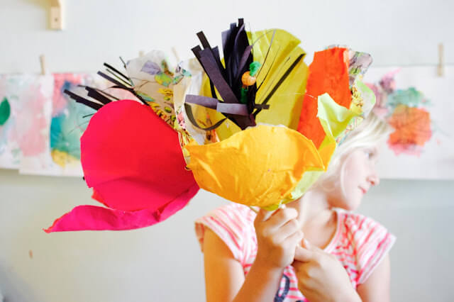 Creative And Colourful Fabric Flower Craft For Kids