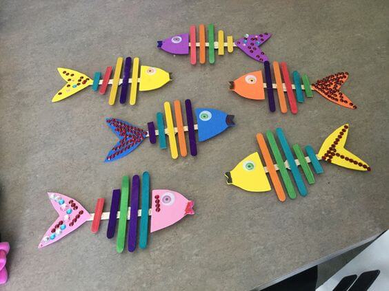 Creative And Fun Popsicle Sticks Fish Craft