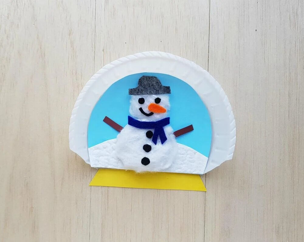 Creative Snow Globes Craft Idea Using Paper Plate & Template For Kids