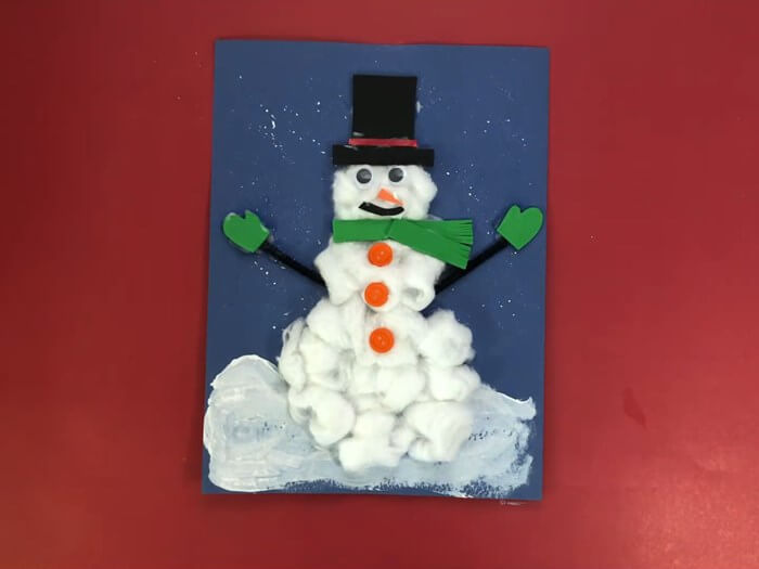 Easy & Fun Cotton Balls Snowman Crafts For Kids
