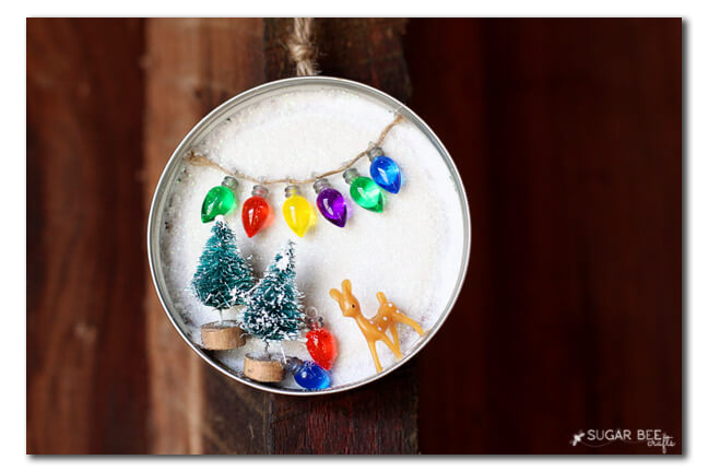 Creative Snowy Scene Mason Jar Lid As Decor Or Ornament DIY Mason Jar Craft Ideas For Christmas