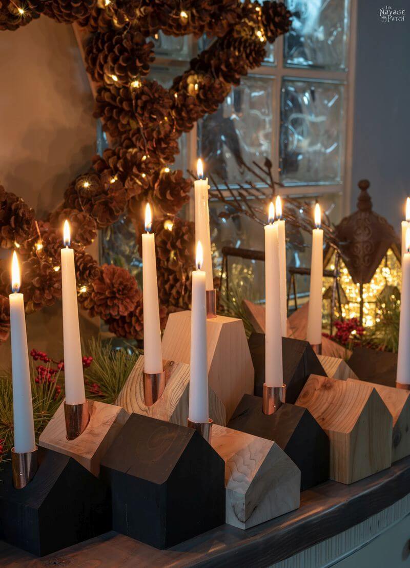 Creative Wood House Shaped Candle Holder For Christmas Party Gorgeous DIY Christmas Candles