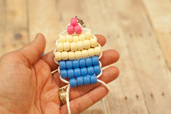 Cute Cupcake Keychain Craft Using Pony Beads