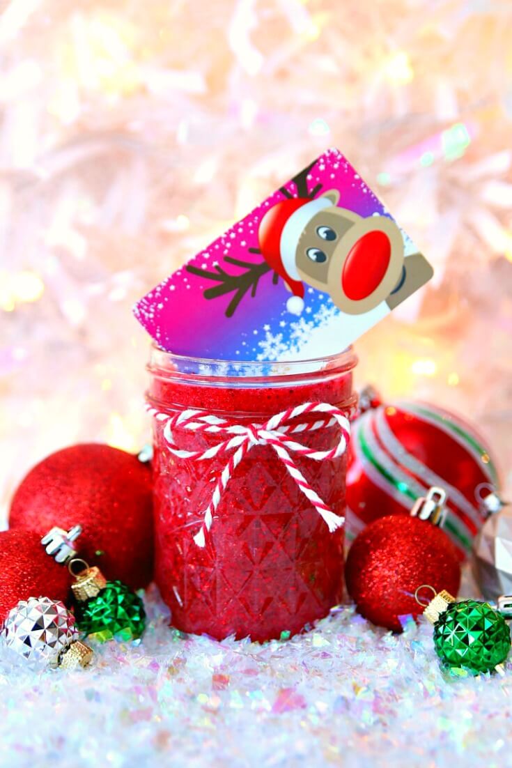 Cute Mason Jar Card Holder Having Slime For Holiday Gift DIY Mason Jar Craft Ideas For Christmas