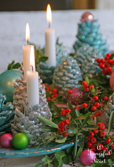 Cute Pinecone Candle Holder For Christmas Party Gorgeous DIY Christmas Candles