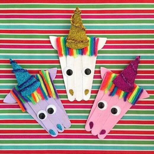 Cute Popsicle Sticks Unicorn Craft For Kids