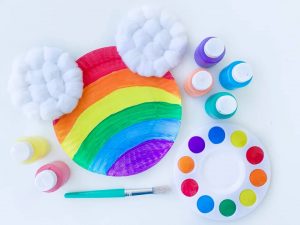 Rainbow Cotton Ball Crafts for Kids - Kids Art & Craft