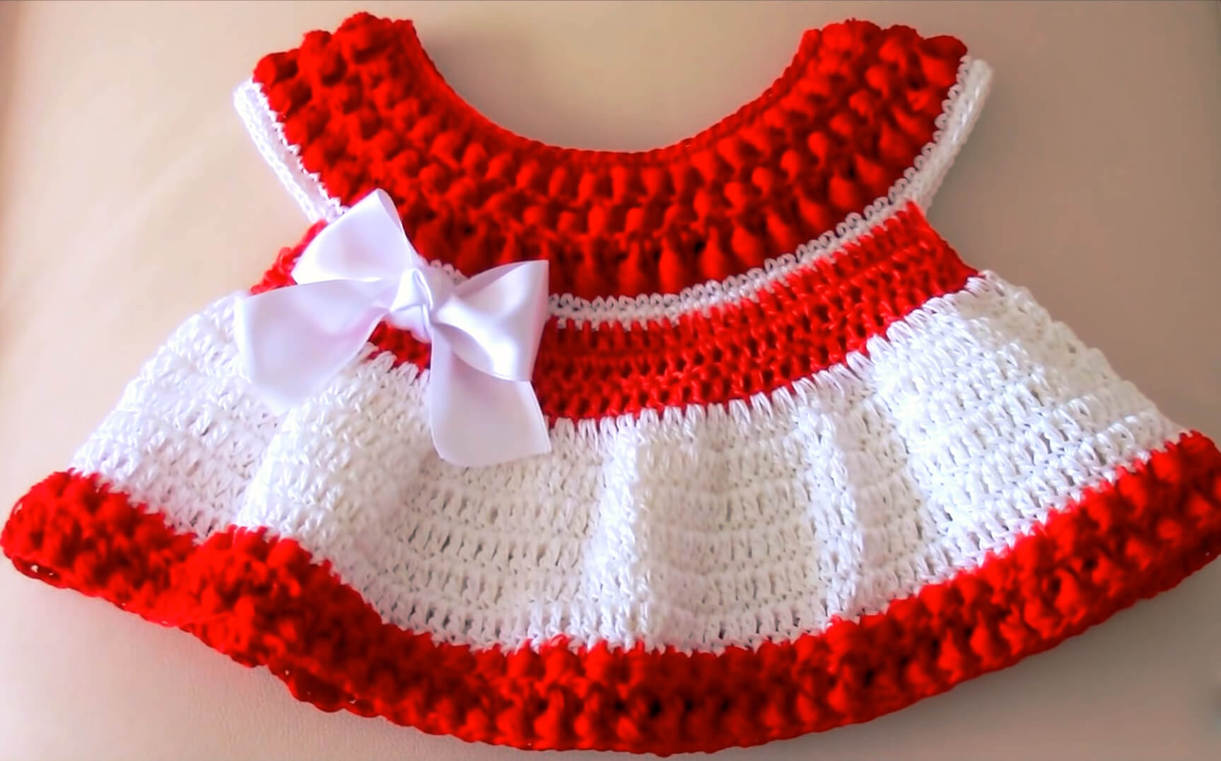 Cute Red & White Frock For Christmas