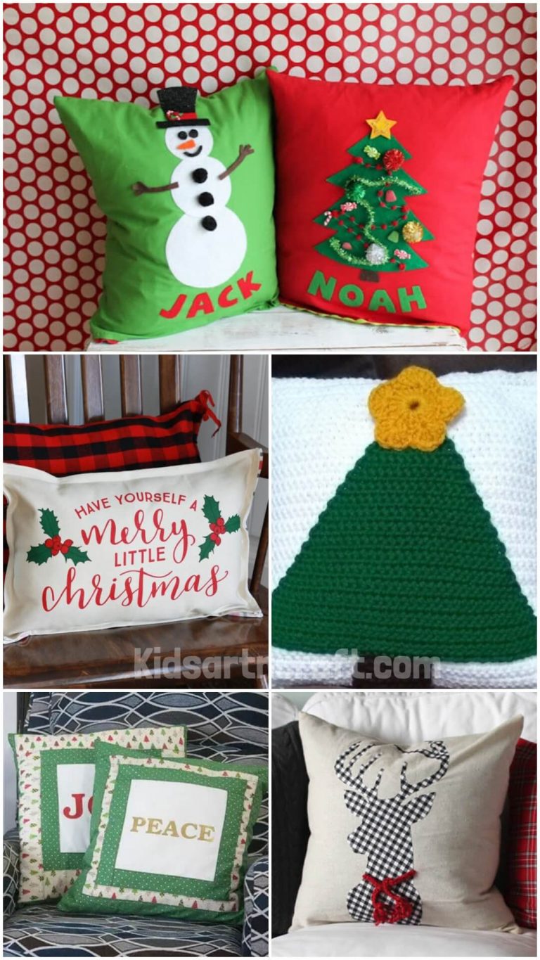 DIY Christmas Throw Pillows Kids Art & Craft