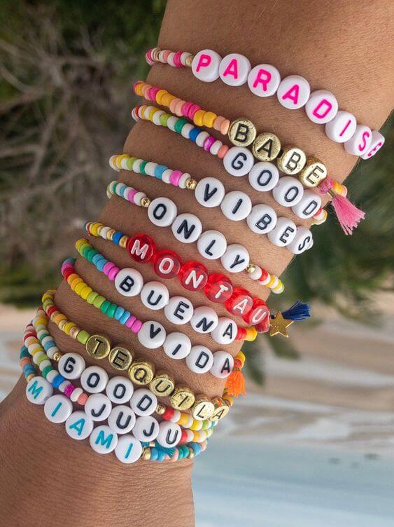 DIY Alphabet Letter Friendship Bracelet Craft Using Pony Beads