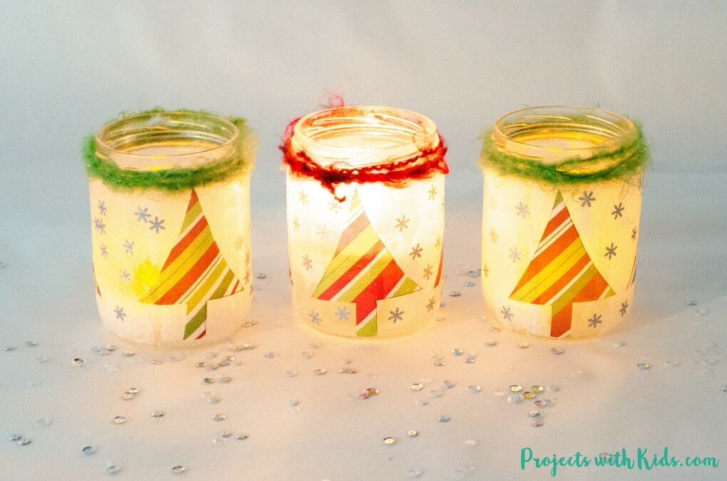 DIY Magical Lantern Craft Project With Cardboard, Yarn & Candles 