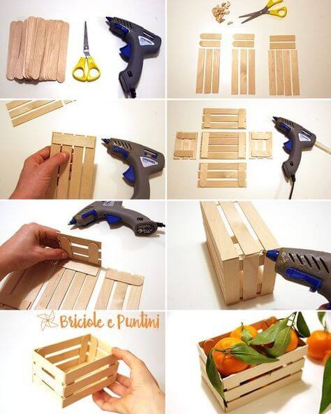 DIY Popsicle Stick Crate Craft For Kindergarteners Easy Popsicle Stick Crafts Step By Step Tutorial