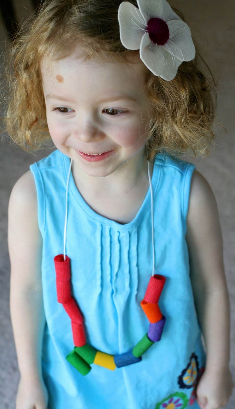 Diy Rainbow Pasta Necklace Idea For Kids