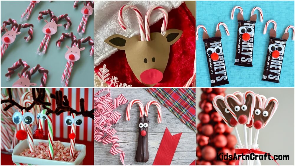 DIY Reindeer Candy Cane craft For Kids