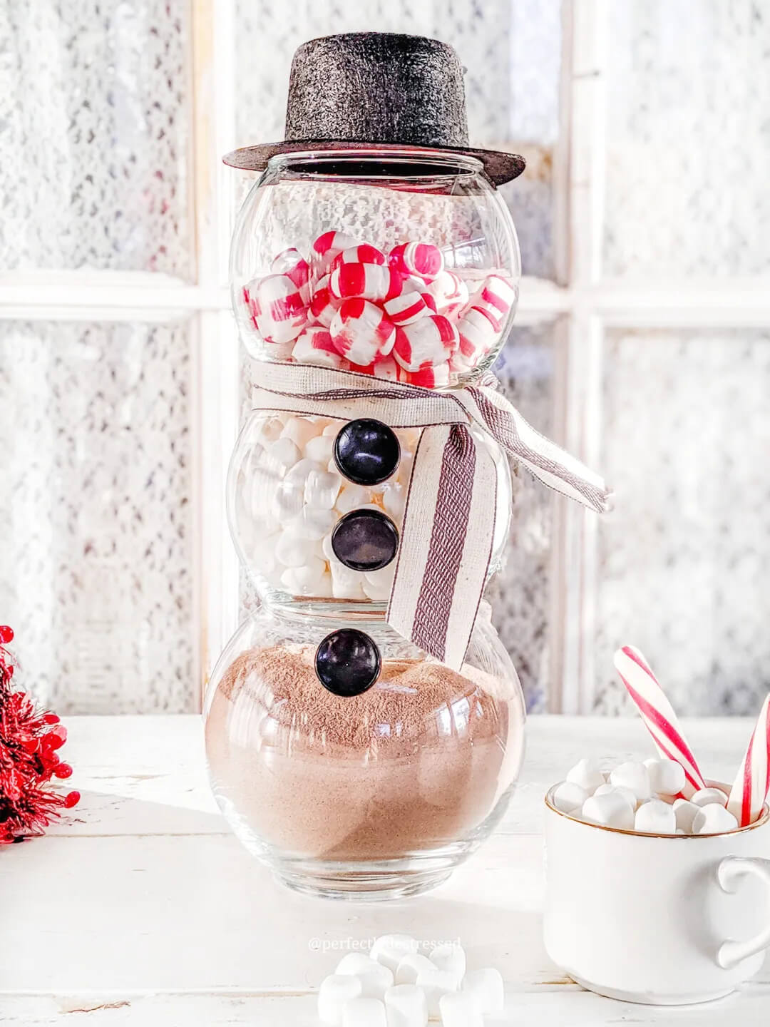 DIY Snowman Jar Craft Made With Cocoa