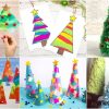 DIY Tissue Paper Christmas Tree Craft For Kids