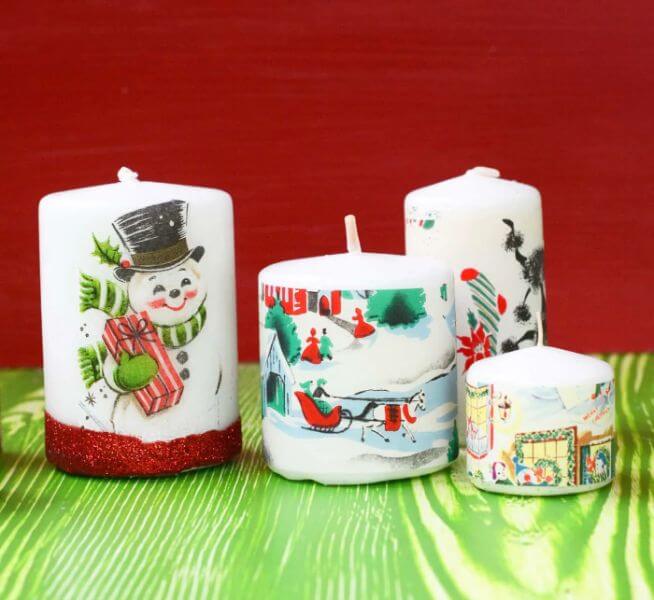 DIY Vintage Wrapping Candles Craft Using Paper