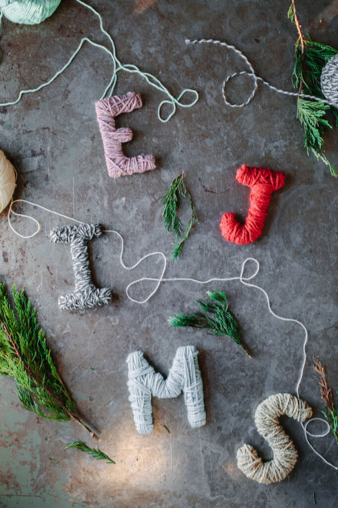 DIY Yarn Letter Ornaments Decoration Craft For Christmas Tree
