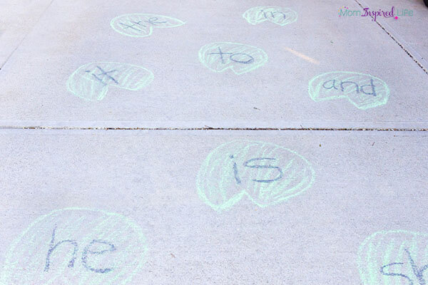 Easy & Simple Frog Hop Sight Word Learning Game Using Chalks Learning Sidewalk Chalk Activities For Kids