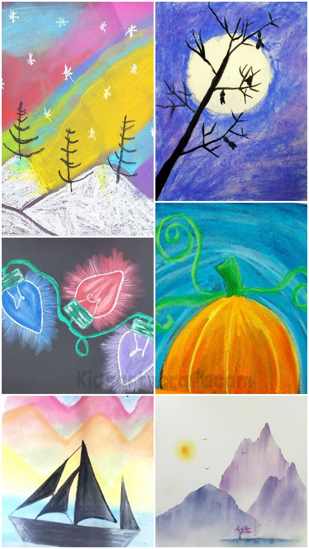 Easy Chalk Drawings on Paper