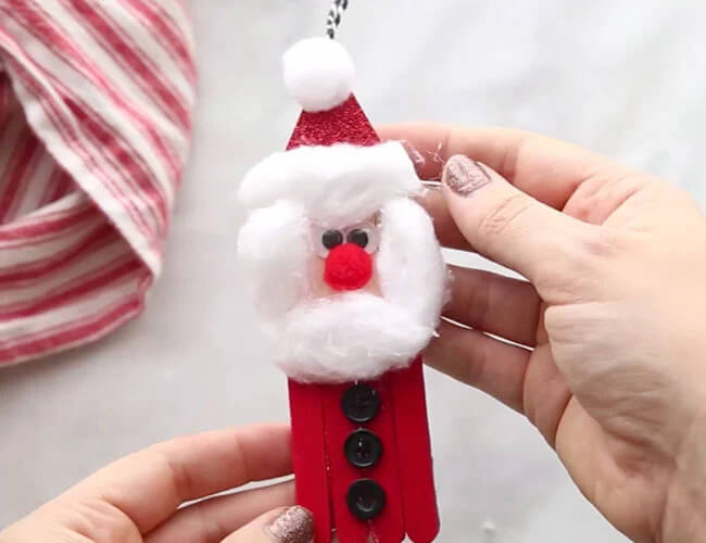 Easy Easy Christmas Craft With Popsicle Stick Santa Claus Craft Ideas For Kids 