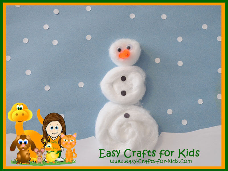Easy-To-Make Cotton Balls Snowman Craft For Kids