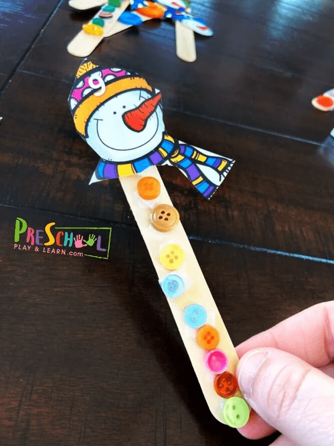 Easy Counting Snowman Math Activity For School