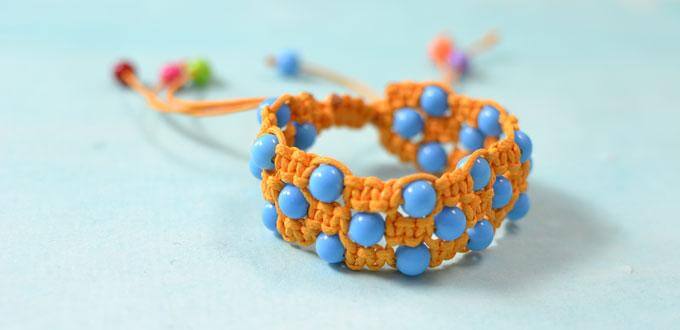 Easy Friendship Bracelet Craft Using Blue Beads