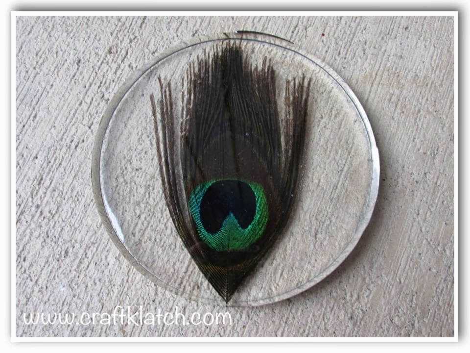 Easy Peacock Feather Coaster Craft Idea At Home Peacock feather craft ideas