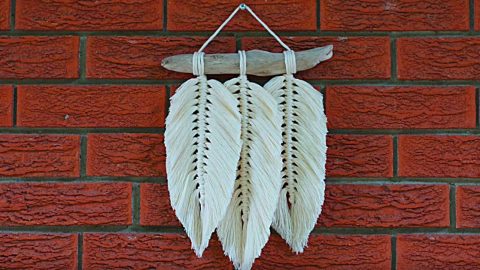 Easy Peasy Macrame Feather Wall Hanging Craft Idea
