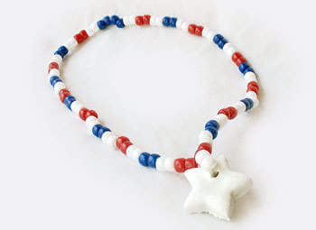 Easy & Handmade Jewelry Pony Bead Necklace Craft For Patriotic Day