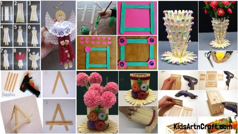 Easy Popsicle Stick Crafts Step By Step Tutorial - Kids Art & Craft