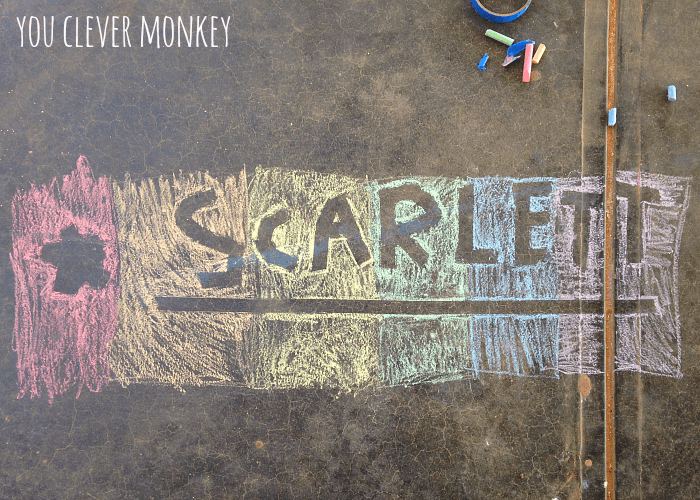 Easy Resist Play Art Ideas With Masking Tape & ChalkEasy Sidewalk Chalk Ideas
