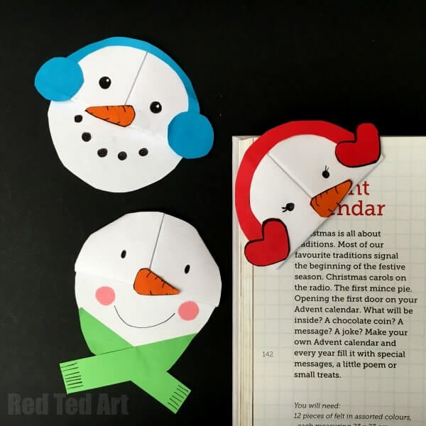 Easy Snowman Bookmark Craft Idea For Classroom