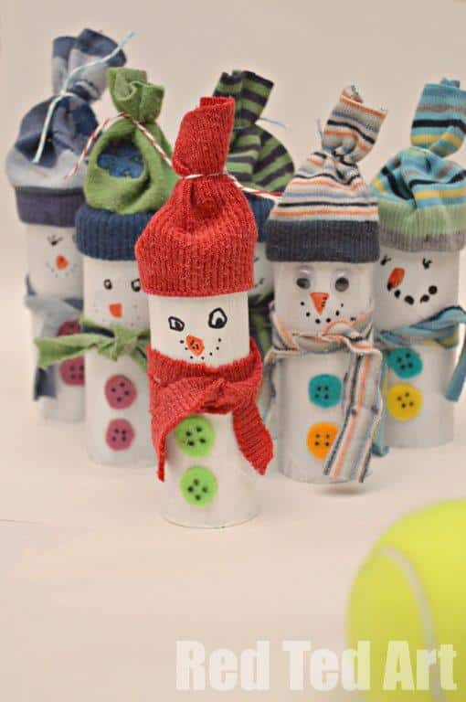 Funky Toilet Paper Roll Snowman Craft Idea For Kids