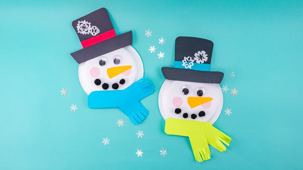 Easy Snowman Paper Plate Craft Activity For Kids