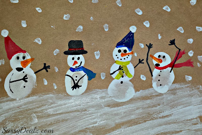 Easy To Make Fingerprint Snowman Craft For Winter