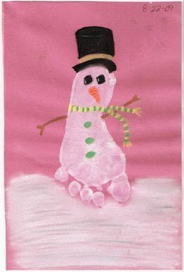 Easy-Peasy Footprint Snowman Idea For Kids