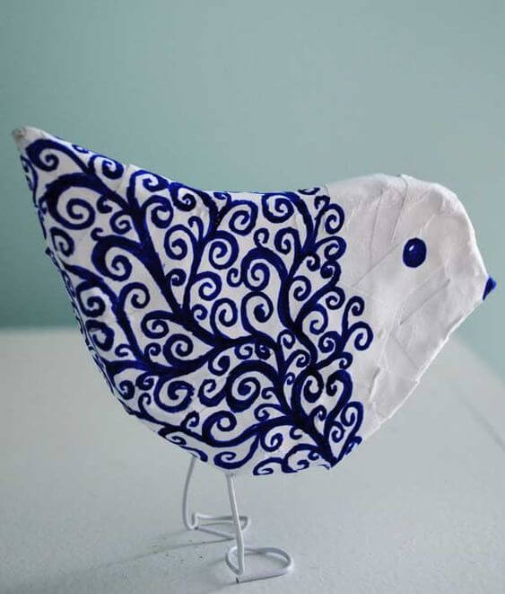 Easy To Make Paper Mache Bird Craft Activity Using Cardboard Paper Mache Bird Craft Ideas