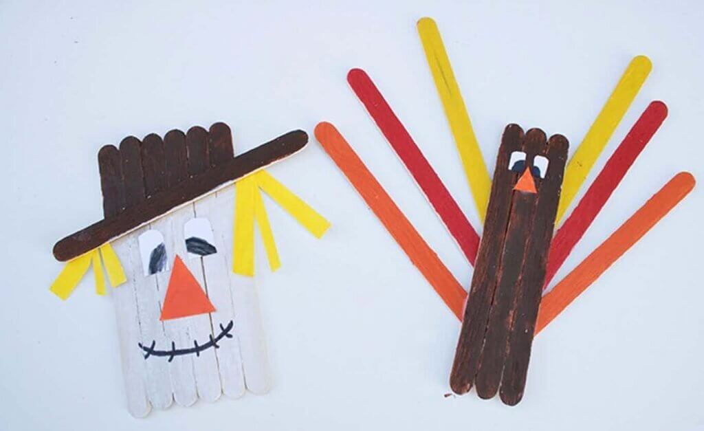 Easy To Make Popsicle Sticks Scarecrow Craft Idea