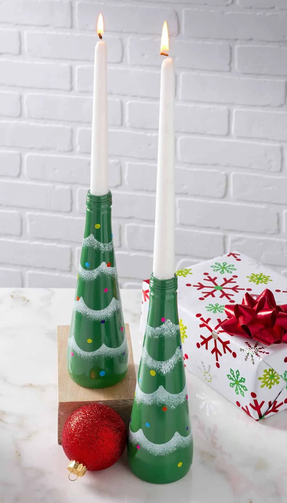 Easy To Make Recycled Bottle Candle Holder Craft  For Christmas Decor Gorgeous DIY Christmas Candles