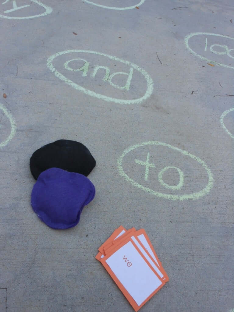 Easy-To-Play Sight Word Bean Bag Tossing Game Idea